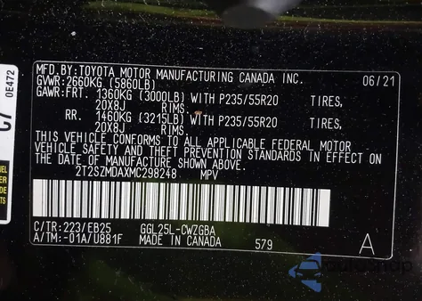 2021 Lexus Rx 350 F Sport Appearance из США, поврежденный, VIN 2T2SZMDAXMC298248